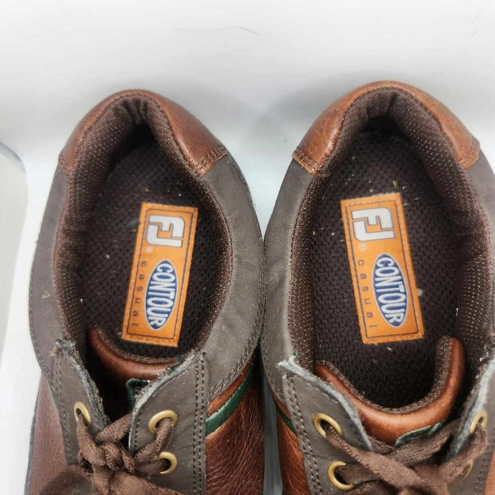 FootJoy 54275 FJ Contour‎ Casual Brown Leather Lace-Up Golf Shoes Men's US 11 W9